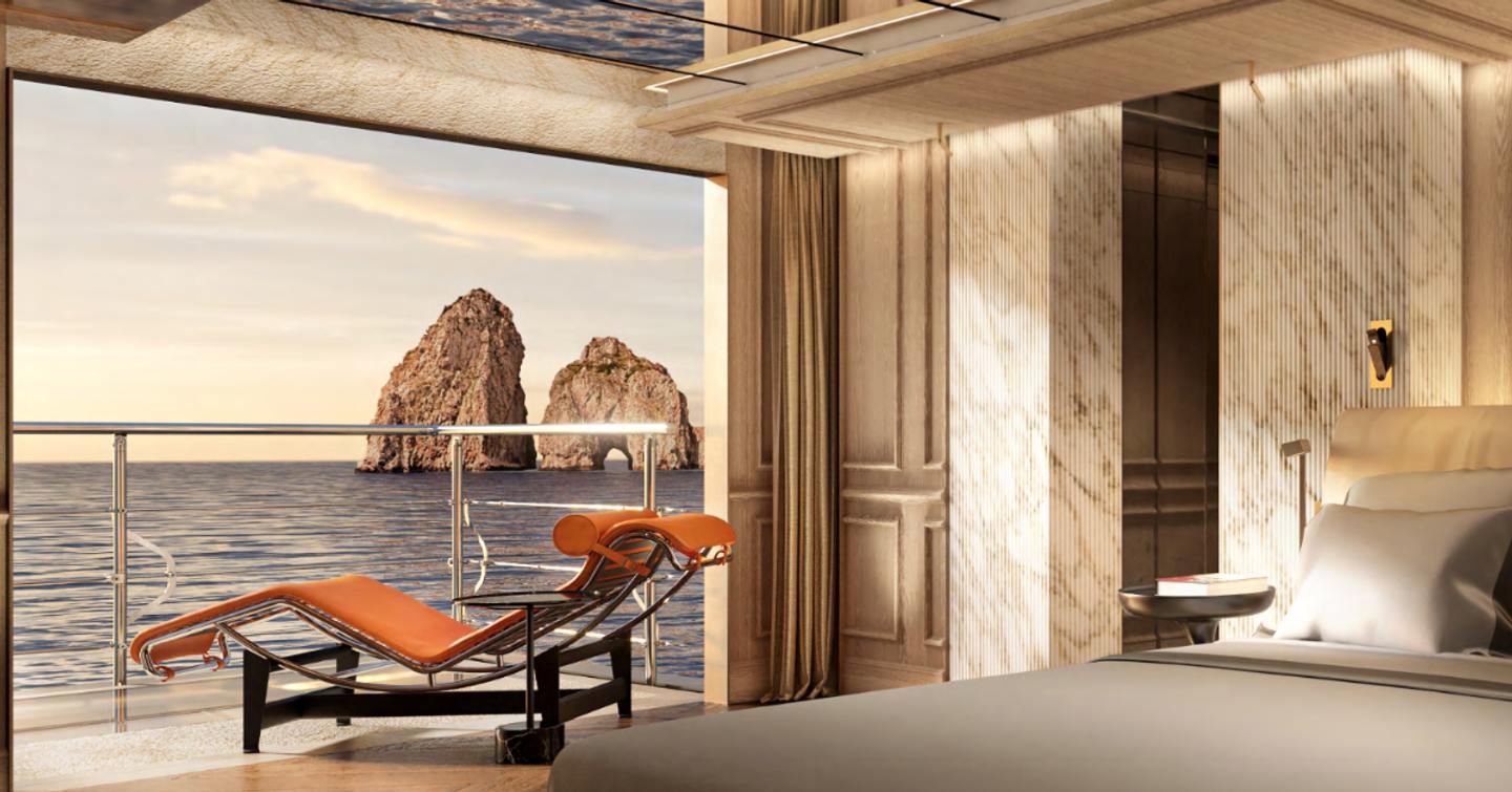 The owner's suite has a folding balcony for vast sea views