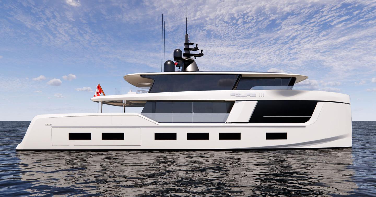 GranOcean X-32 rendering at anchor