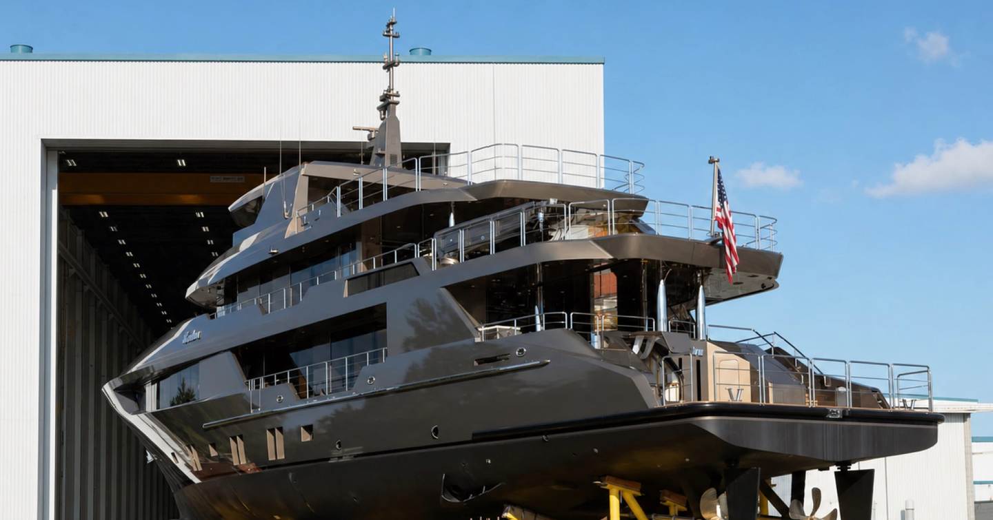 Delta Marine superyacht Zembra on wheels stern view 