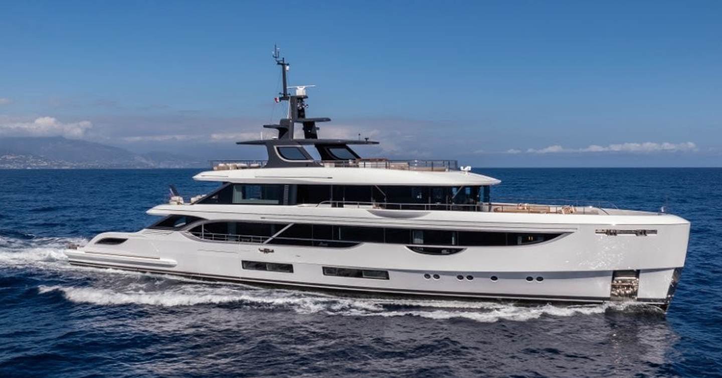  Benetti superyacht Lady Sarah underway side view 