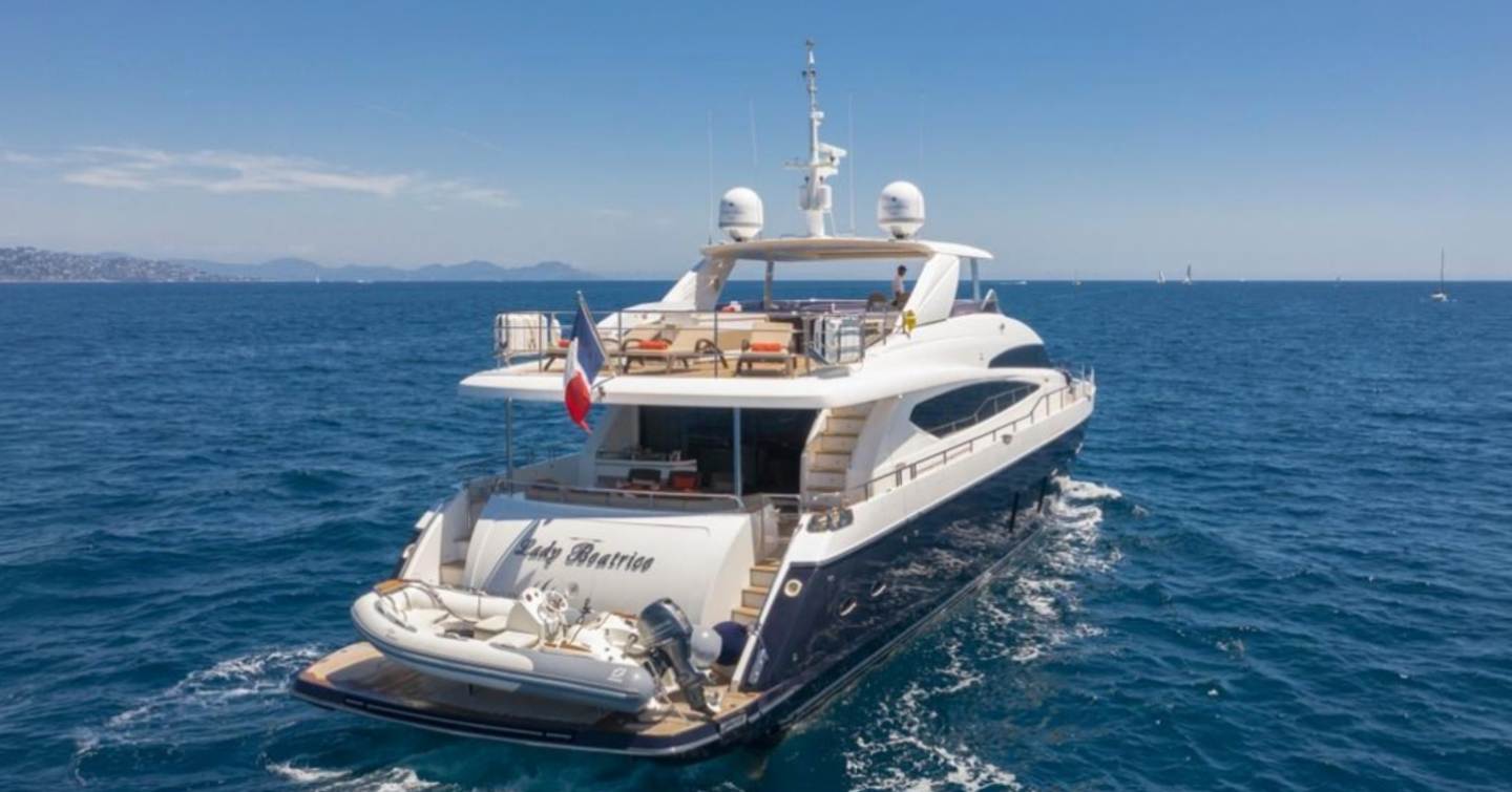Princess motor yacht Mira underway stern view 