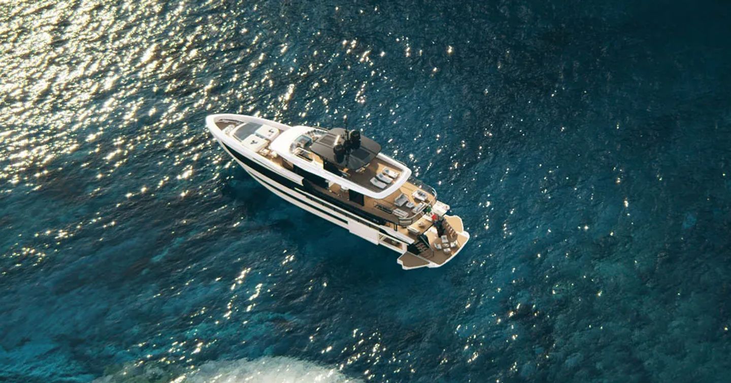 Mangusta Oceano 39 superyacht at anchor 