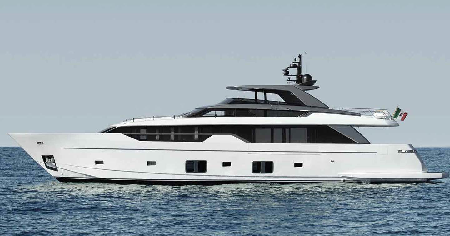 Sanlorenzo superyacht Our Aleph at anchor side view 