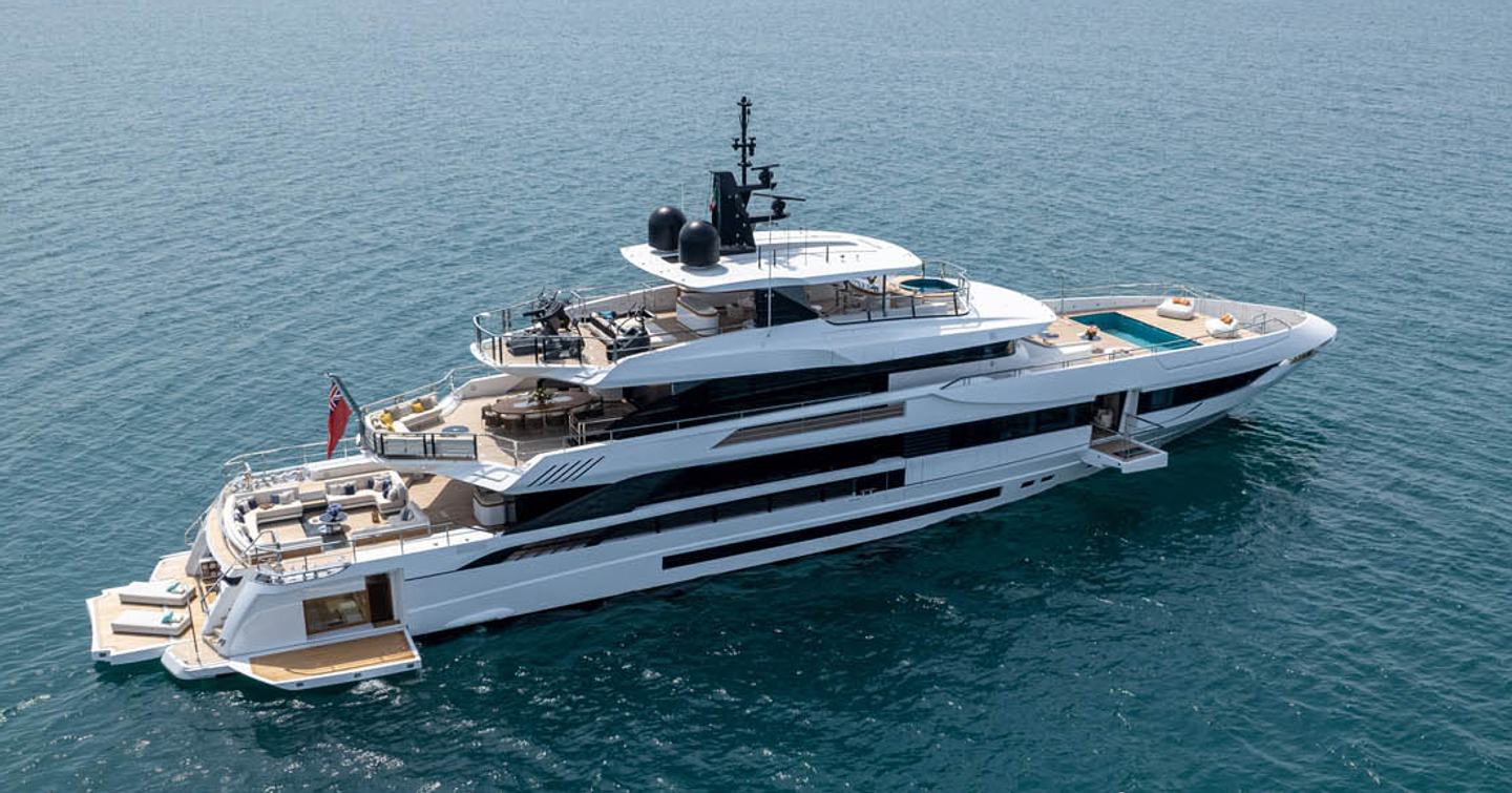 Mangusta Oceano 50 motor yacht at anchor