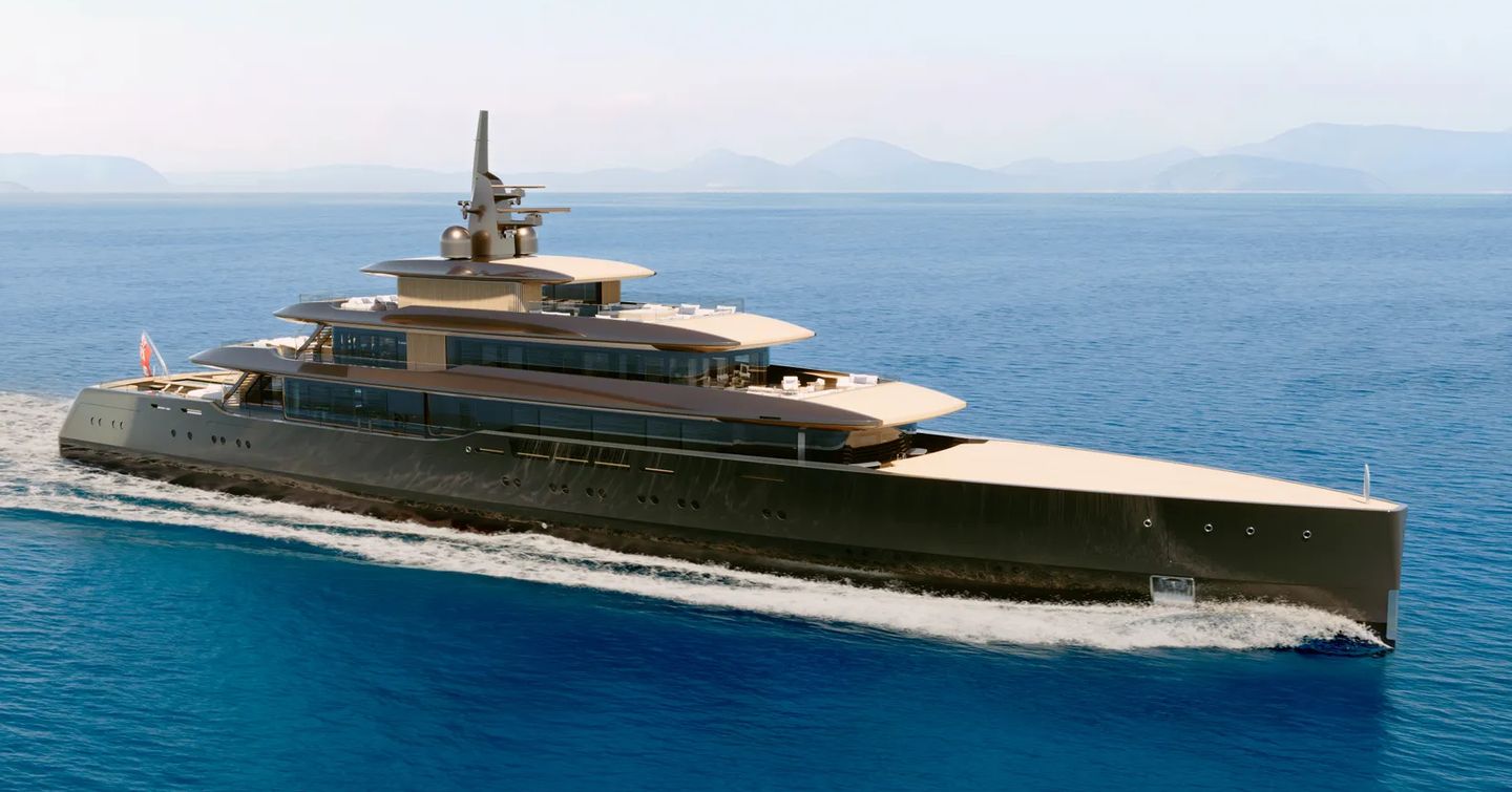 Rendering of superyacht Thalassa  under way 