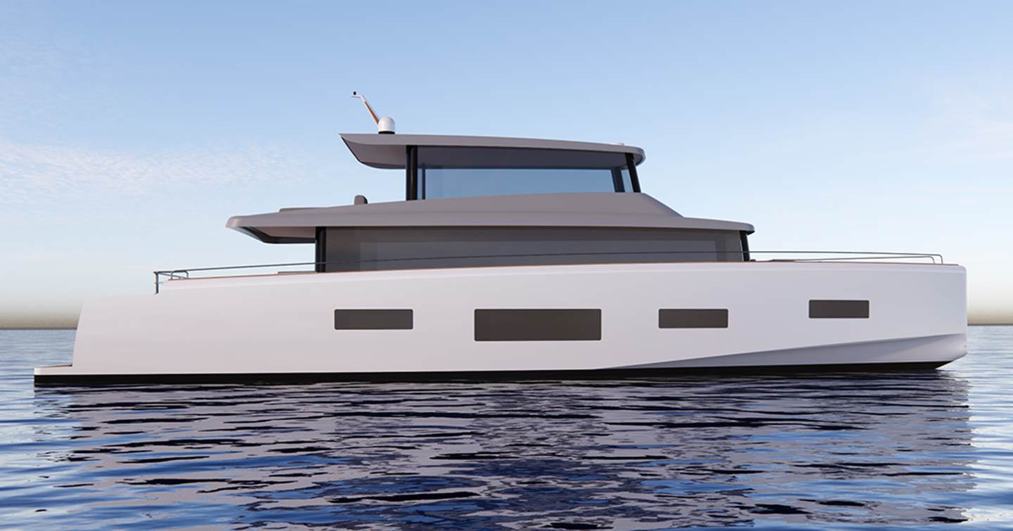 Rendering of Omikron OT-80 motor yacht at anchor