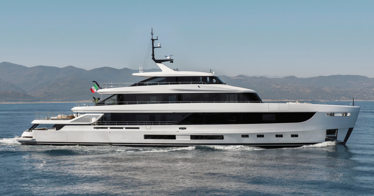 Rendering of Azimut Grande 44M motor yacht under way