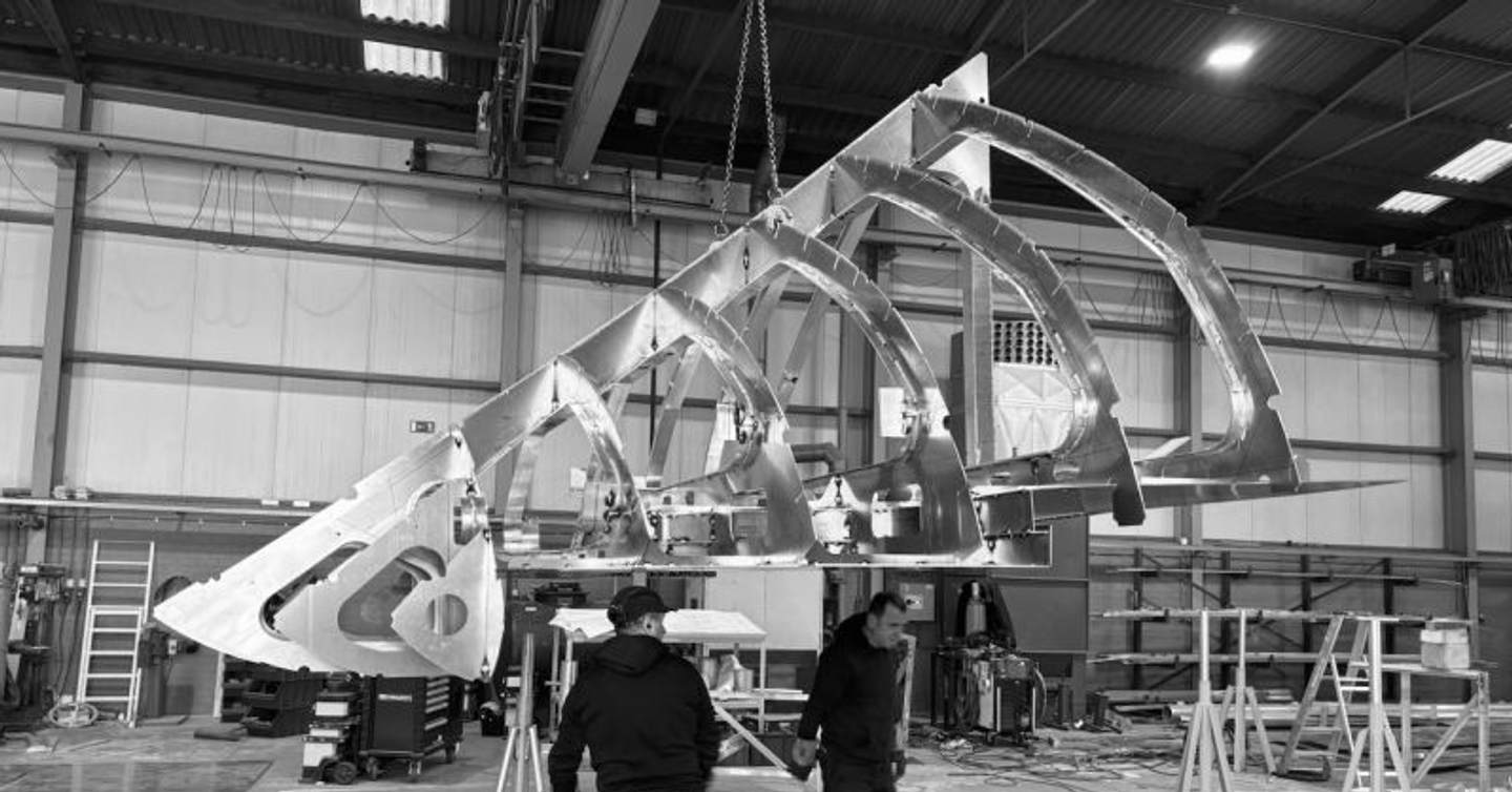 Van der Valk motor yacht Project Berlin hull under construction 