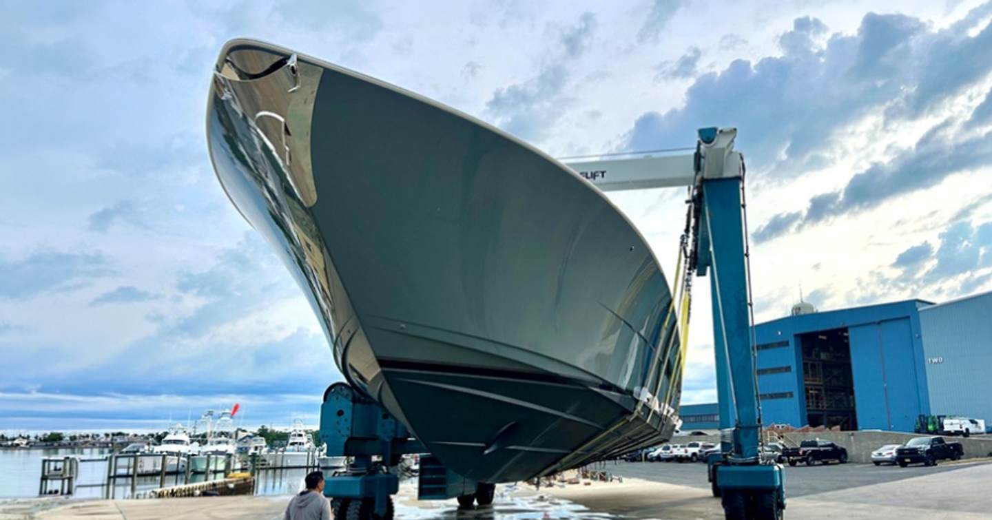 21st Viking 90C motor yacht suspended for transportation  