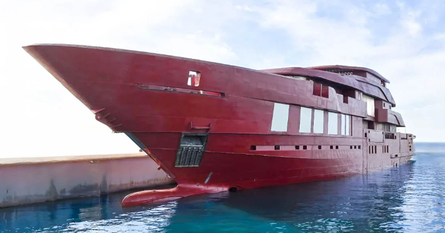 The 70m Admiral C.615 superyacht prior to outfitting