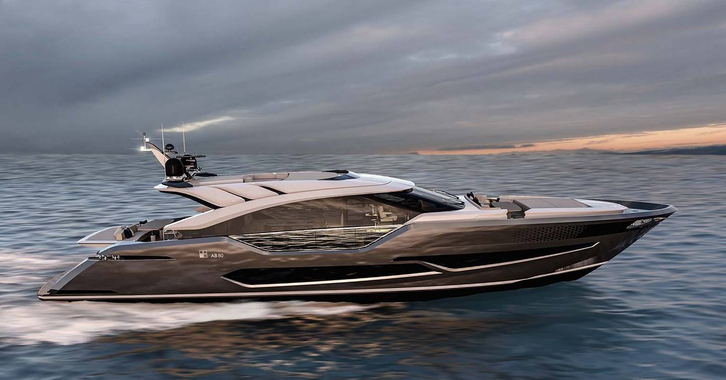 AB 80/206 motor yacht under way