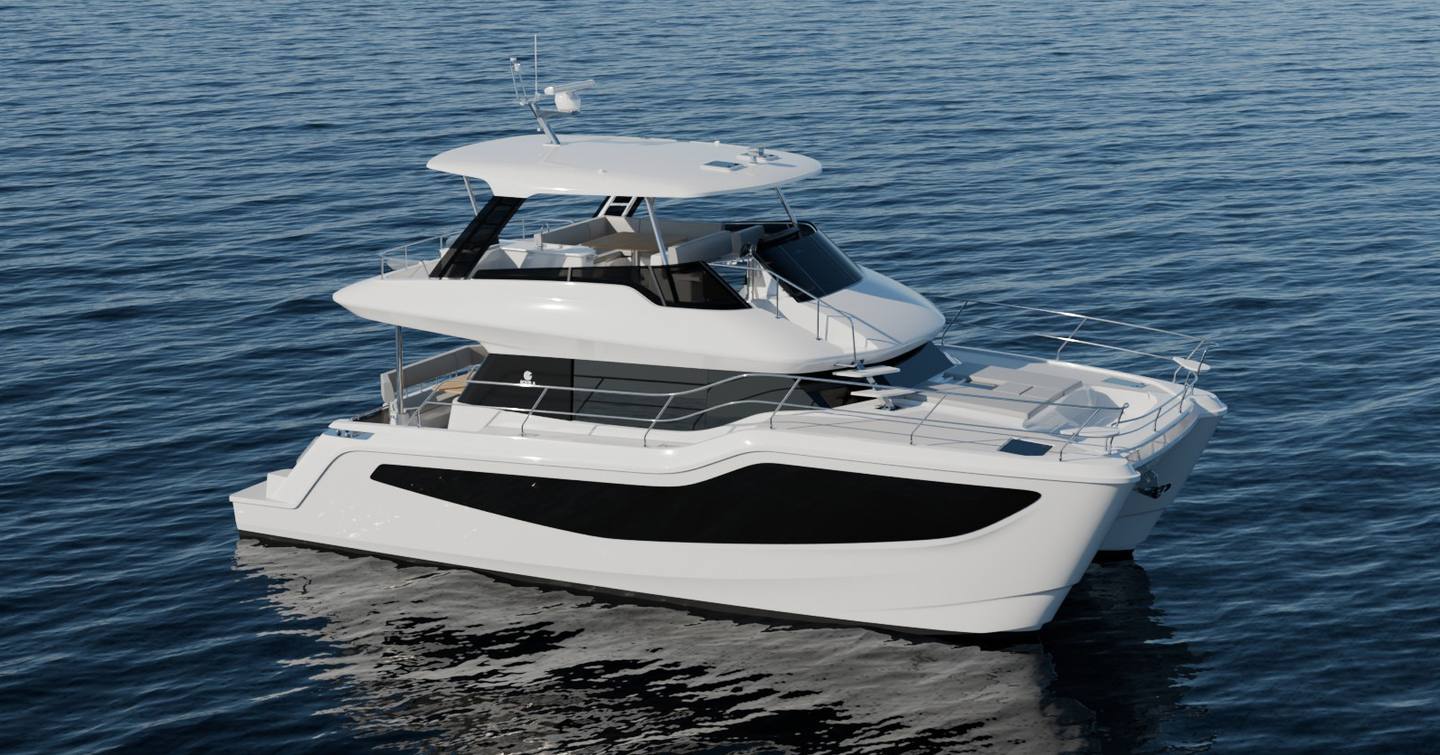 Rendering of Aquila 46 catamaran at anchor