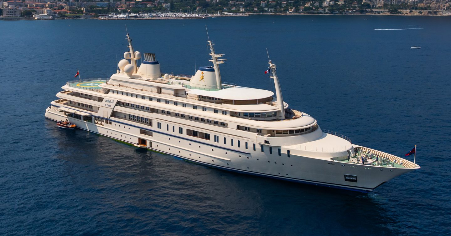 Lurssen Yacht Al Said at anchor off French coast