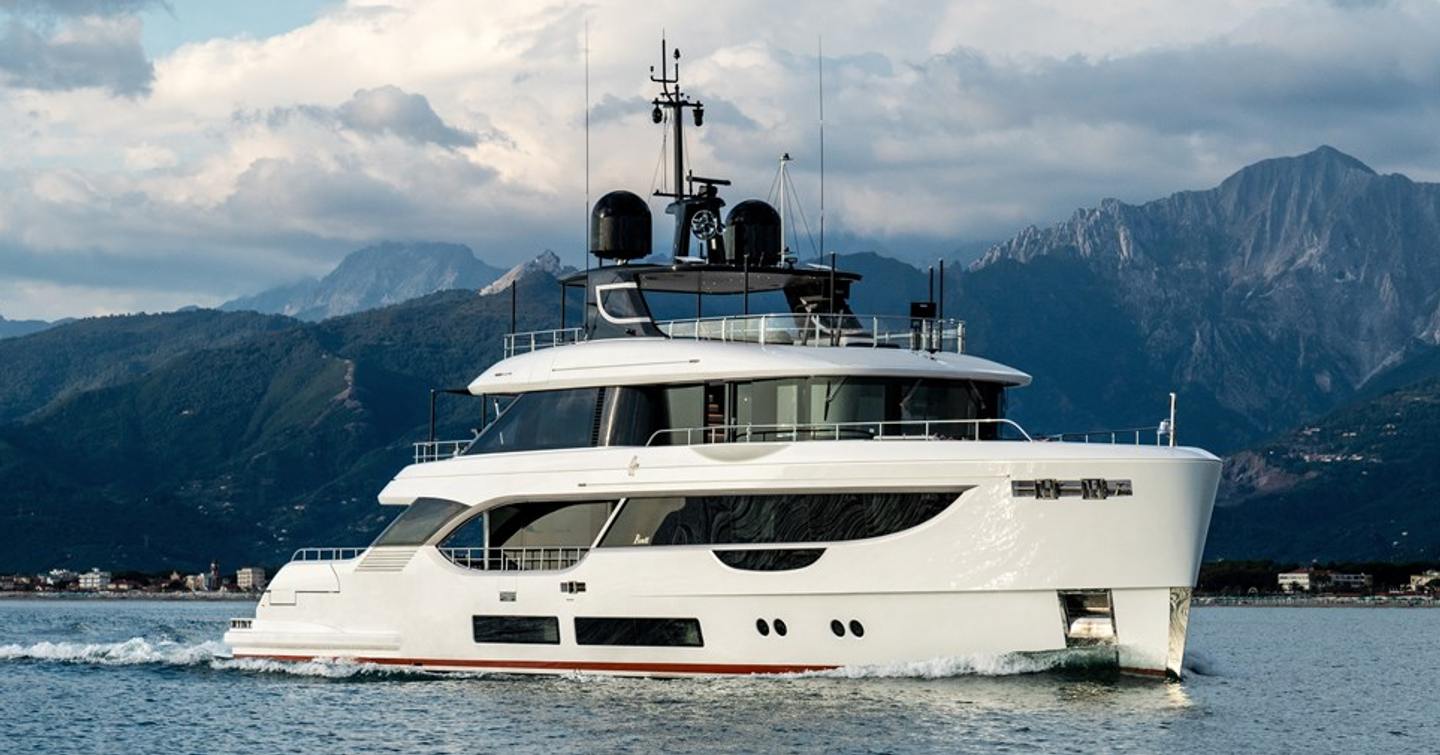 Motor yacht A+ underway