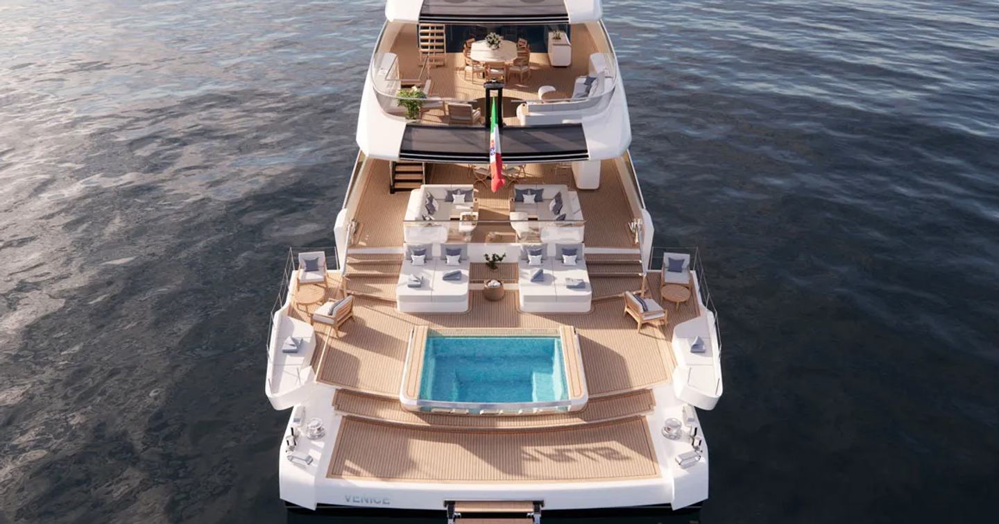 Rendering of NL 50 Plus Superyacht aft decks