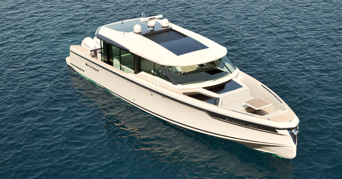 Rendering of Saxdor 460 GTC boat at anchor 