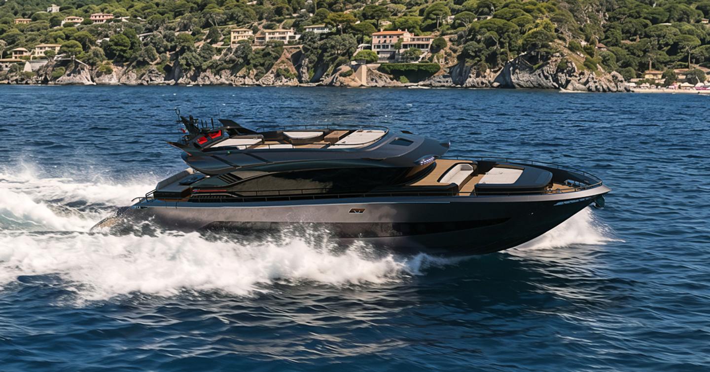 Brabus AB95 motor yacht under way 