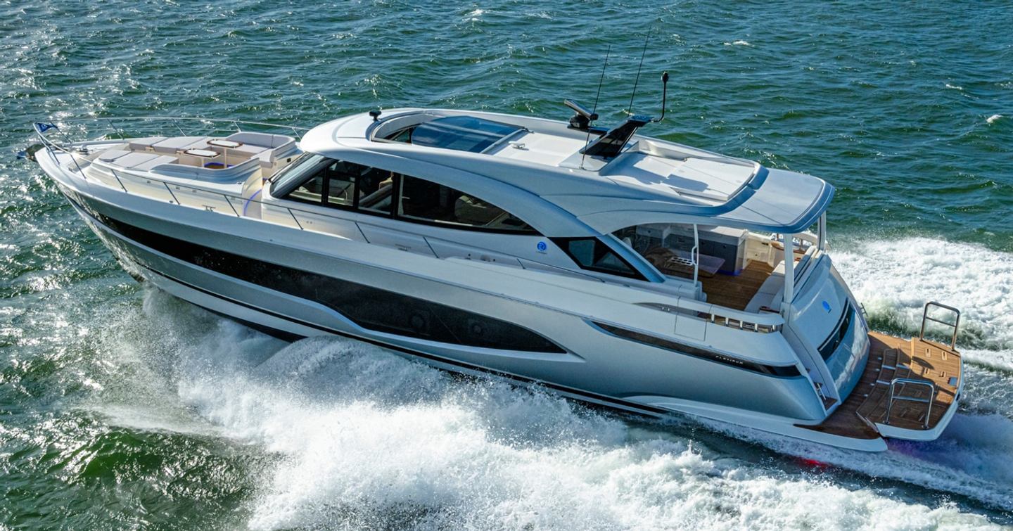 Riviera 6800 Sport Yacht Platinum Edition motor yacht under way 