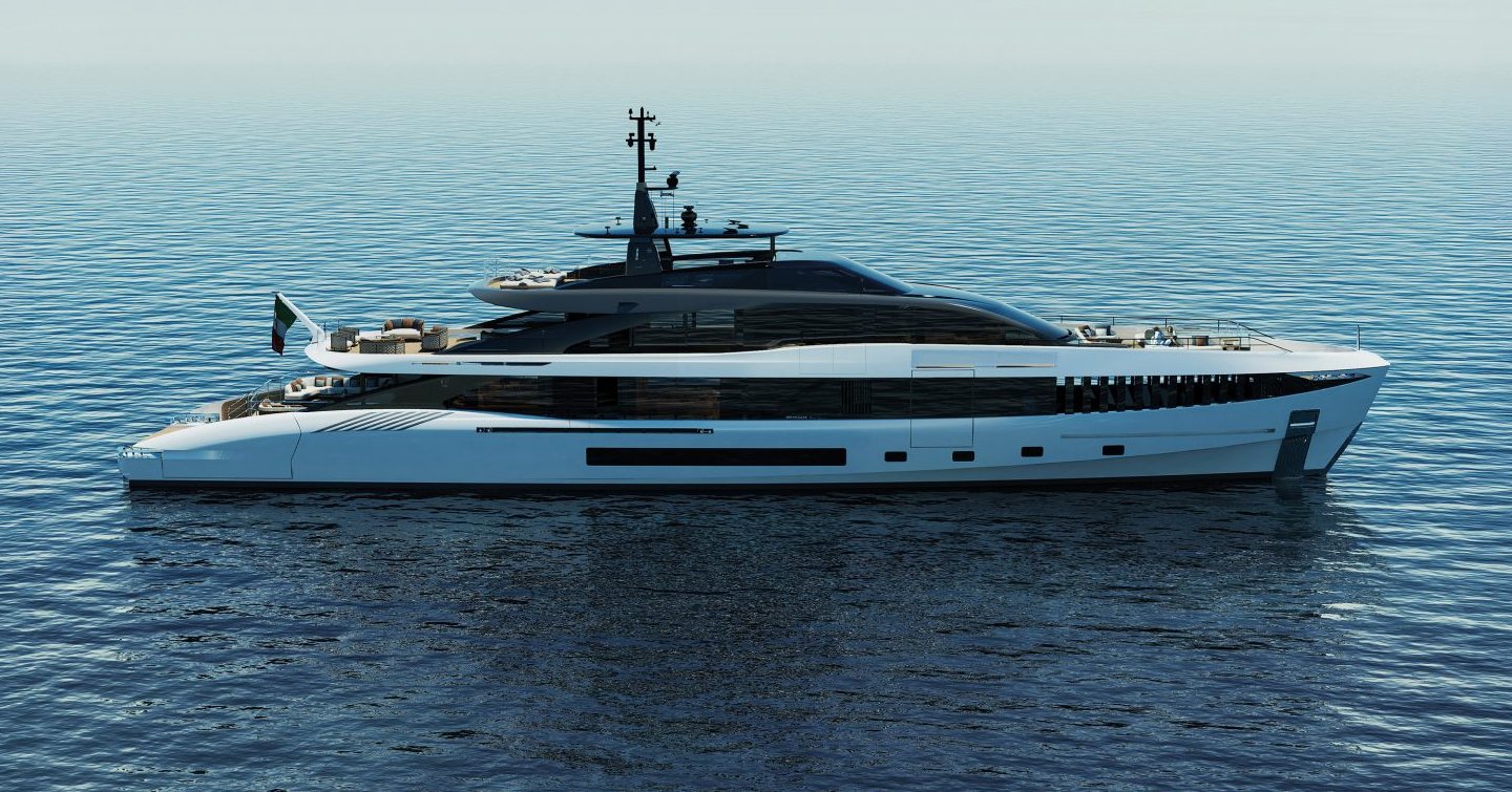 Mangusta GranSport 50 superyacht at anchor 