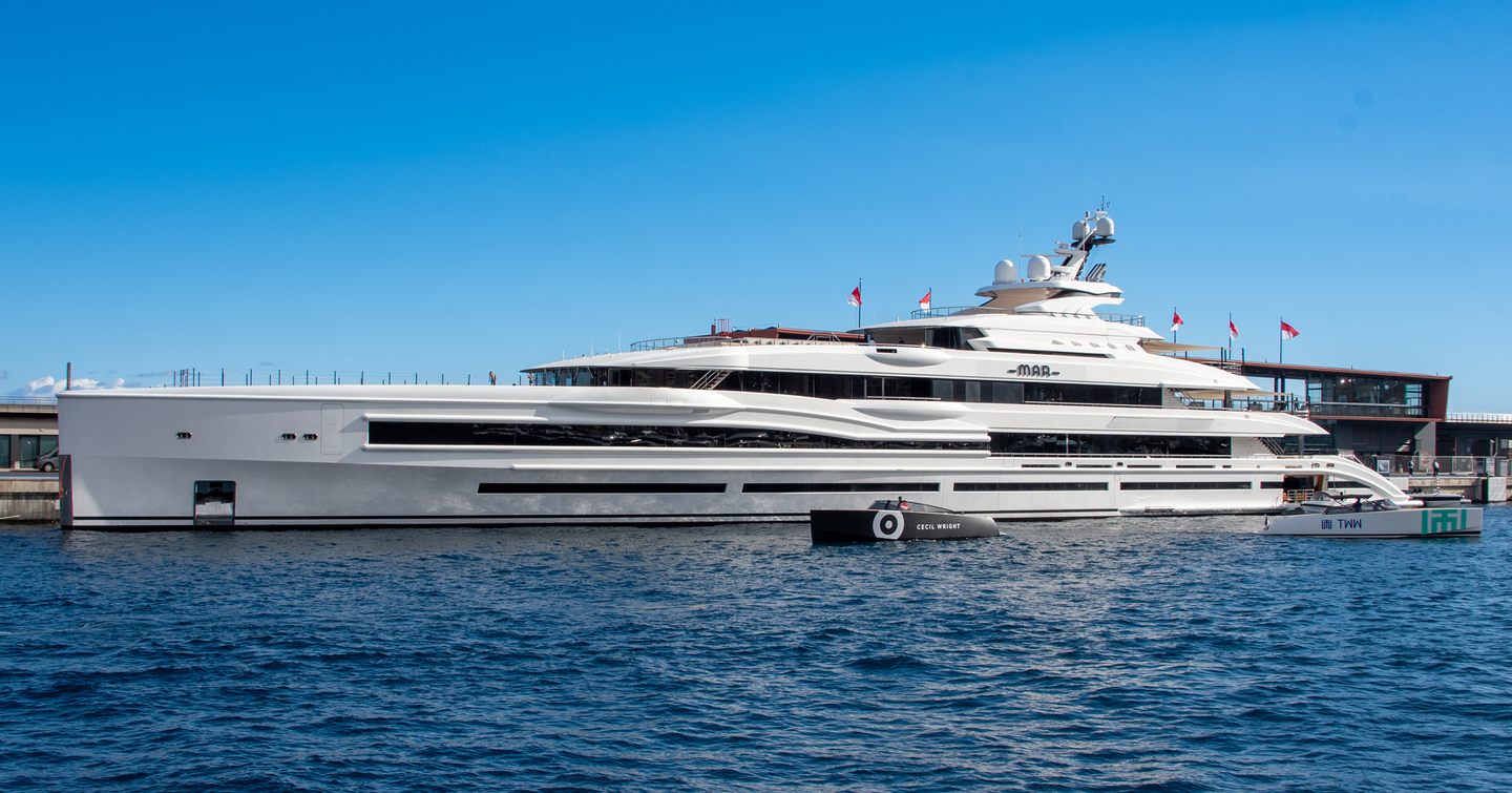 Superyacht Mar docked at the 2025 Monaco Yacht Show
