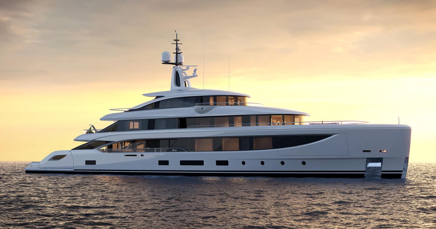 Rendering of superyacht B.Now 60M Oasis Deck under way