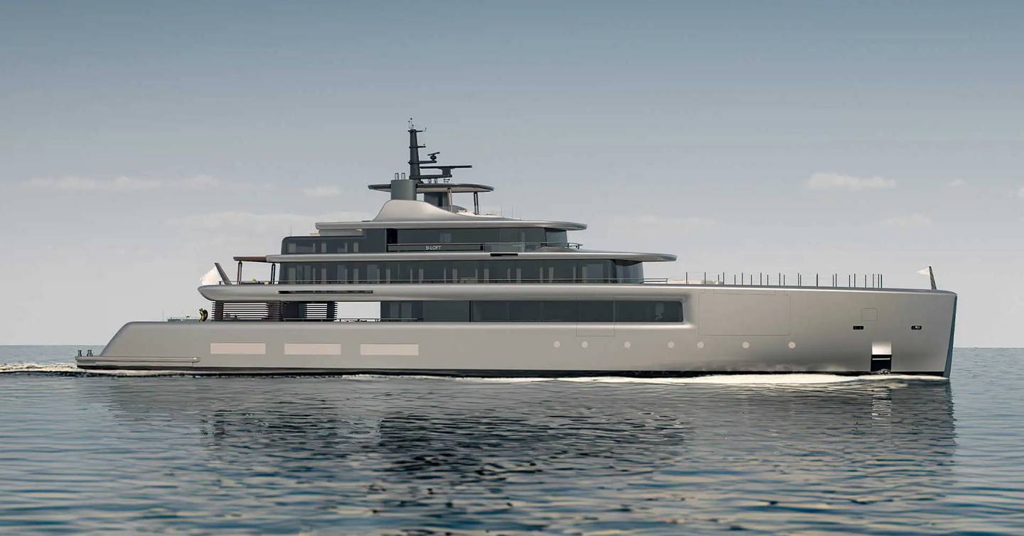Rendering of Benetti B.Loft 65M motor yacht under way 