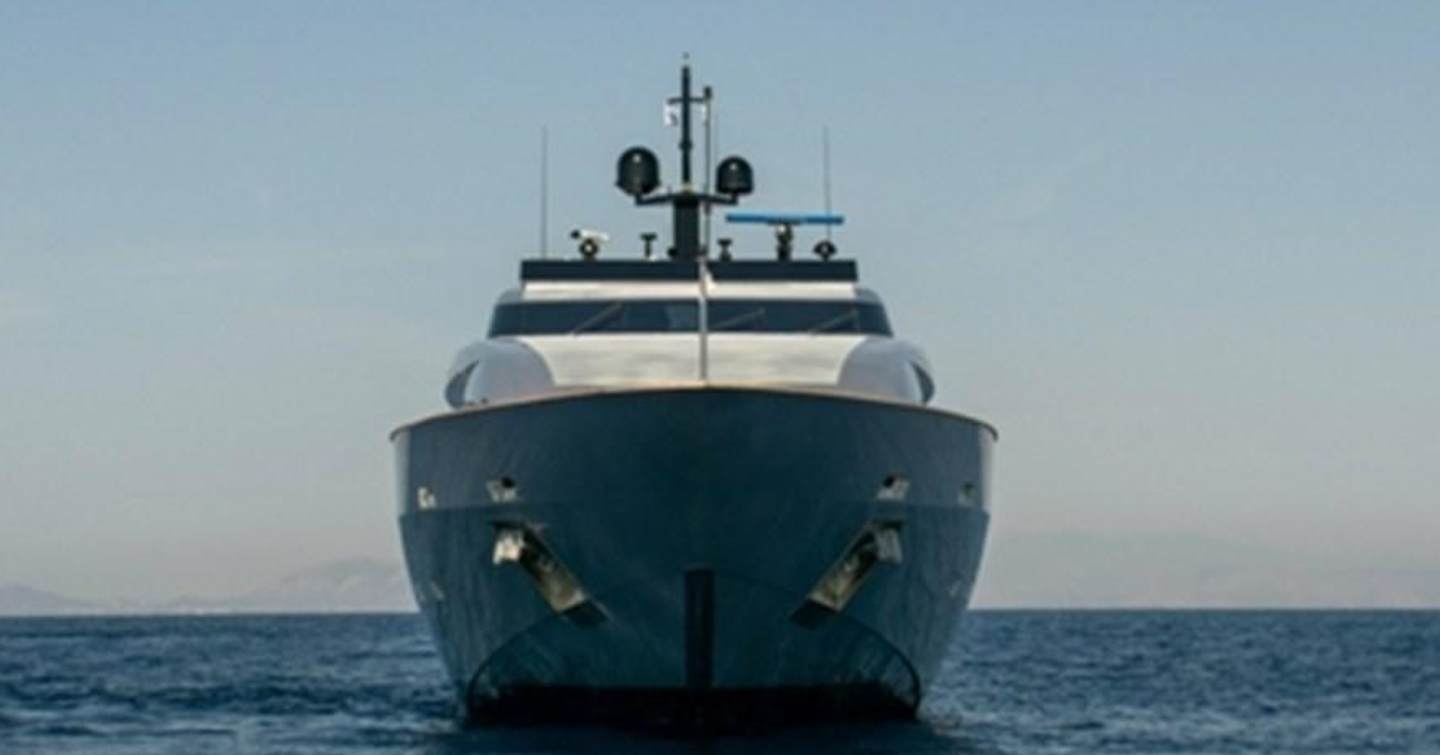  Baglietto superyacht Tin Tin at anchor bow view 