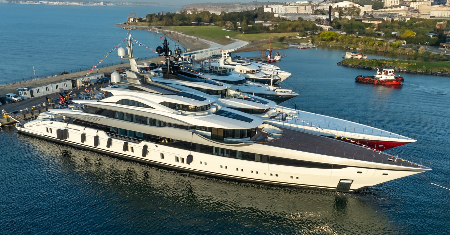 Superyacht Al Reem docked at launch