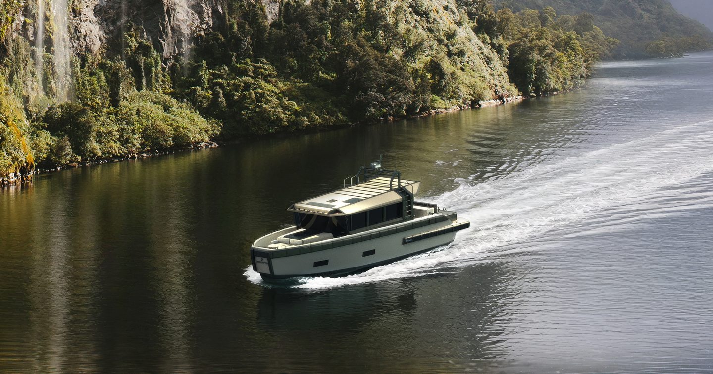 Arksen 55 motor yacht underway bow view 