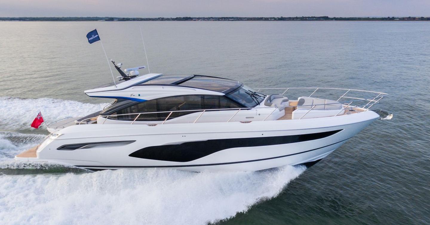 Princess V60 motor yacht under way
