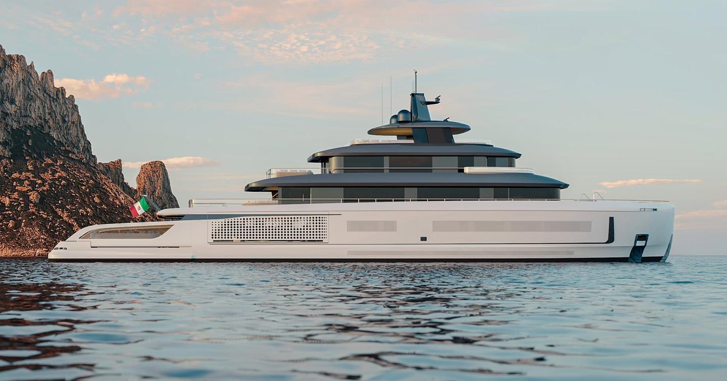 A starboard side view of the Benetti B.Yond 57M at sea