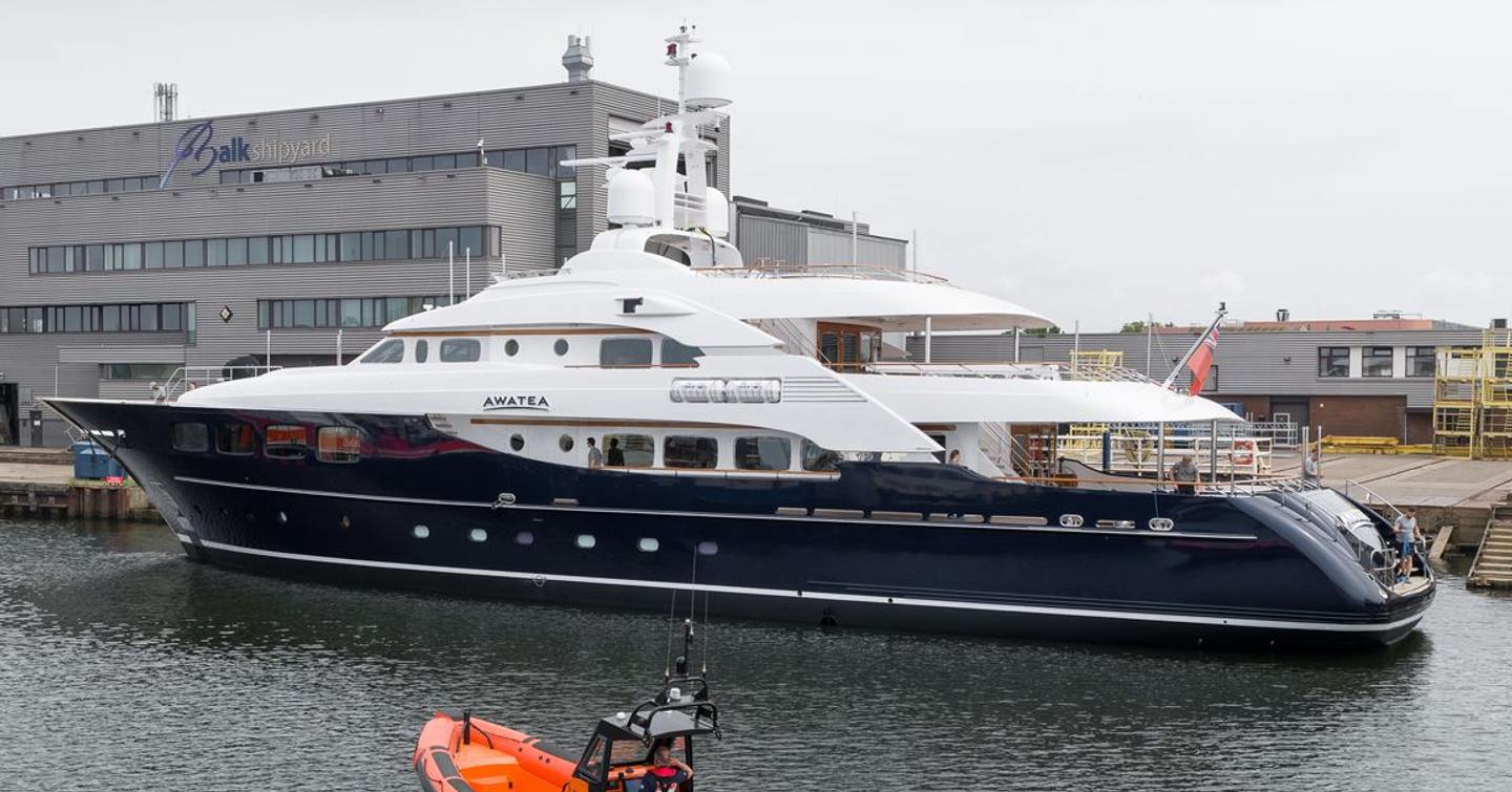 Royal Hakvoort Superyacht Awatea post refit docked 