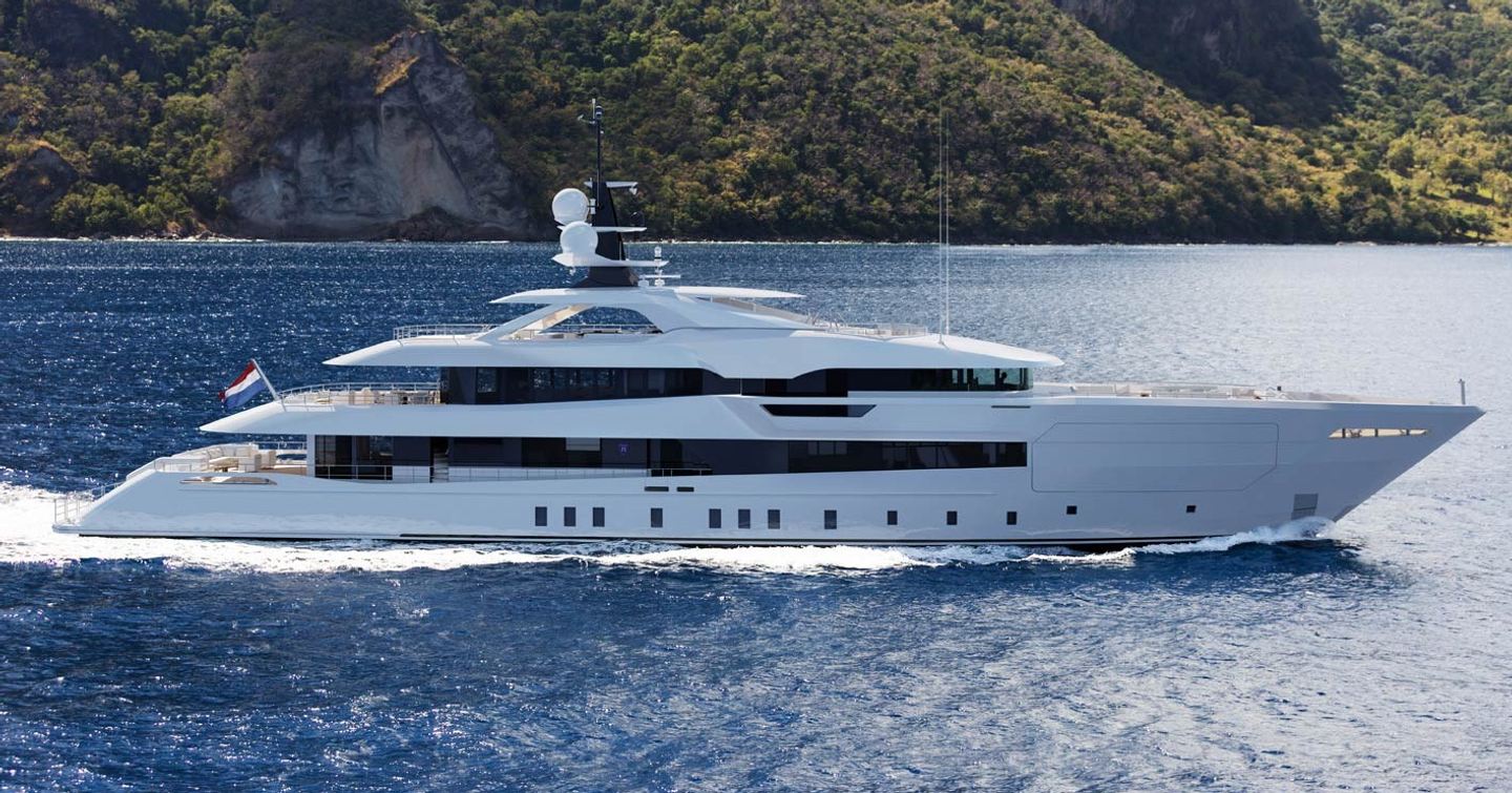 Rendering of superyacht Project Ceres under way 