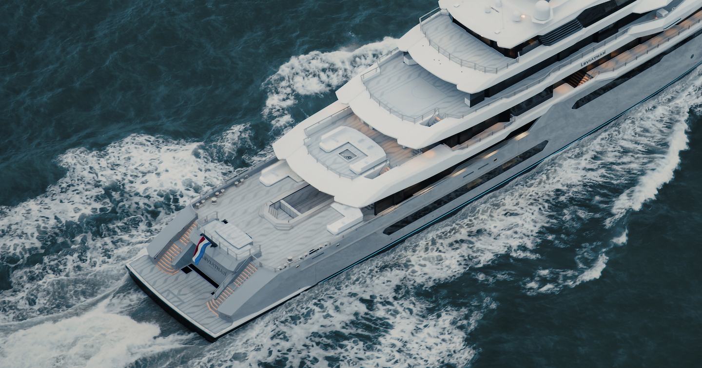 Superyacht Leviathan under way 