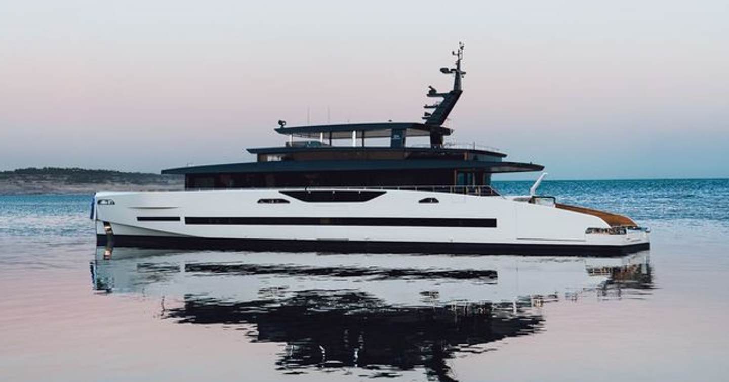 GX Superyachts First GX42 RPH at anchor side view 