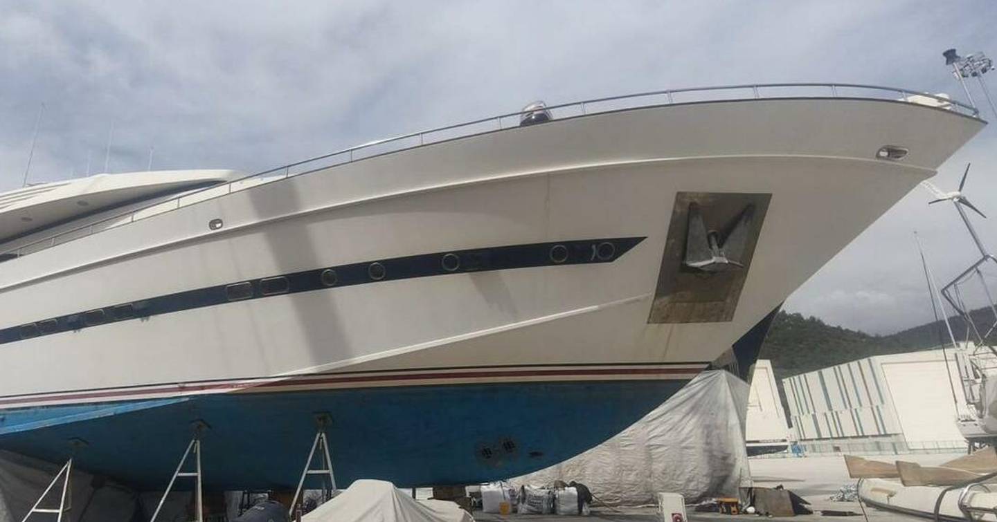 Cantieri di Pisa Superyacht Zanzoun undergoing refit facility 