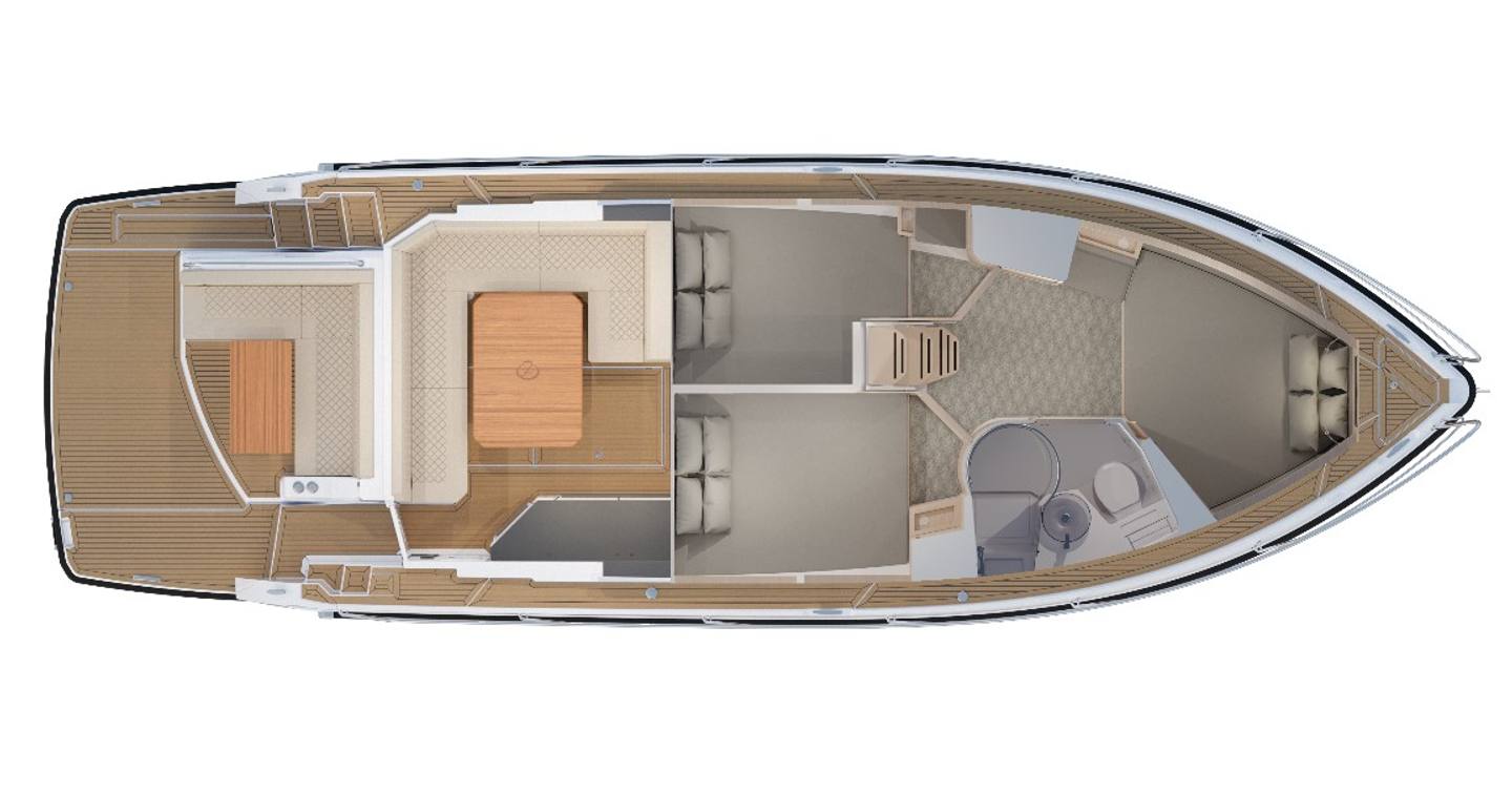 The below deck layout aboard the 400 HT