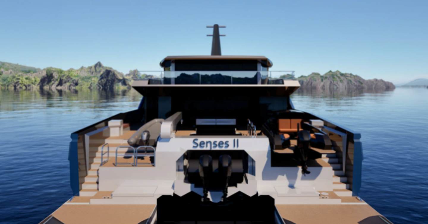  Silver Yachts Project H780 catamaran stern rendering 