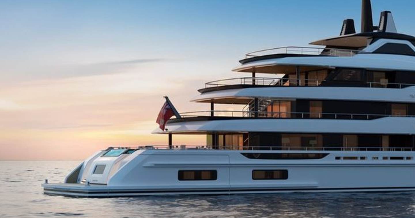 Rendering of Tankoa Superyacht Project Dream stern 