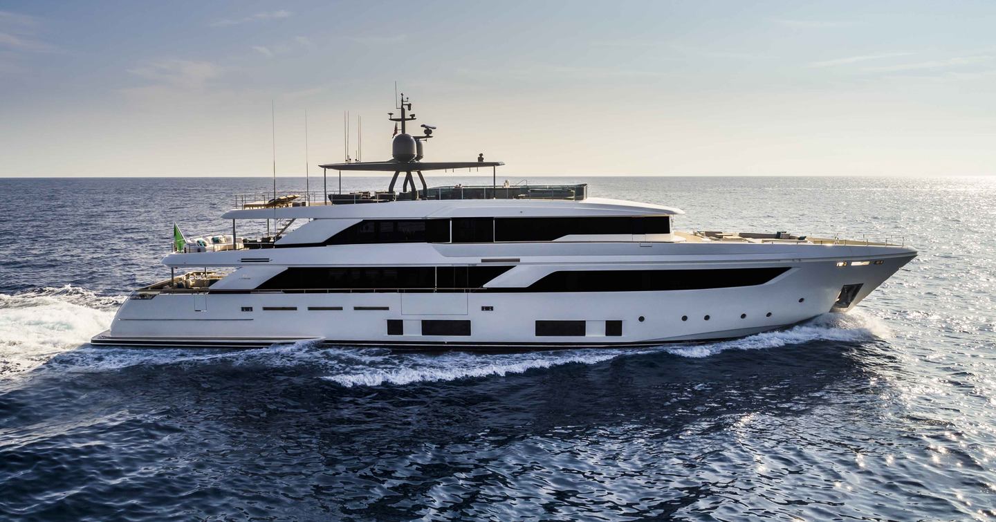Custom Line Navetta 42 superyacht under way 
