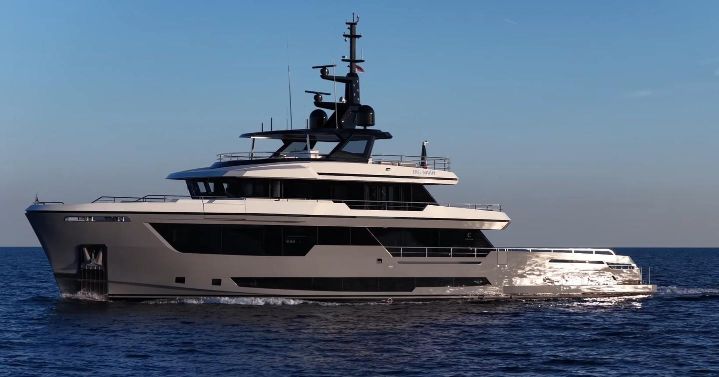 Superyacht Big Naan under way 