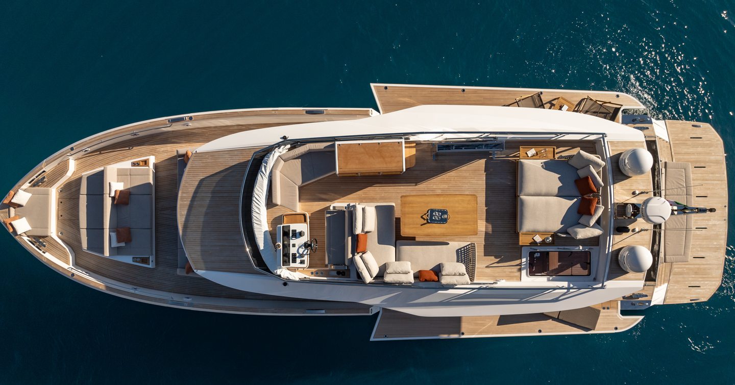 Aerial view of Pardo Yachts E72