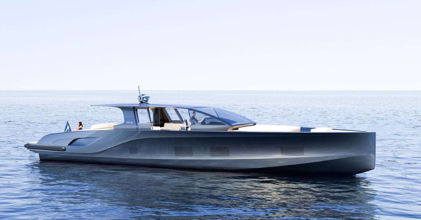  Windy SR77 boat at anchor side view 