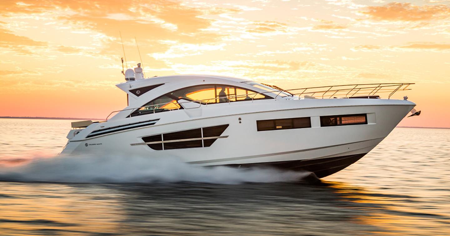 Cruisers Yachts 60 Cantius moving at speed on water