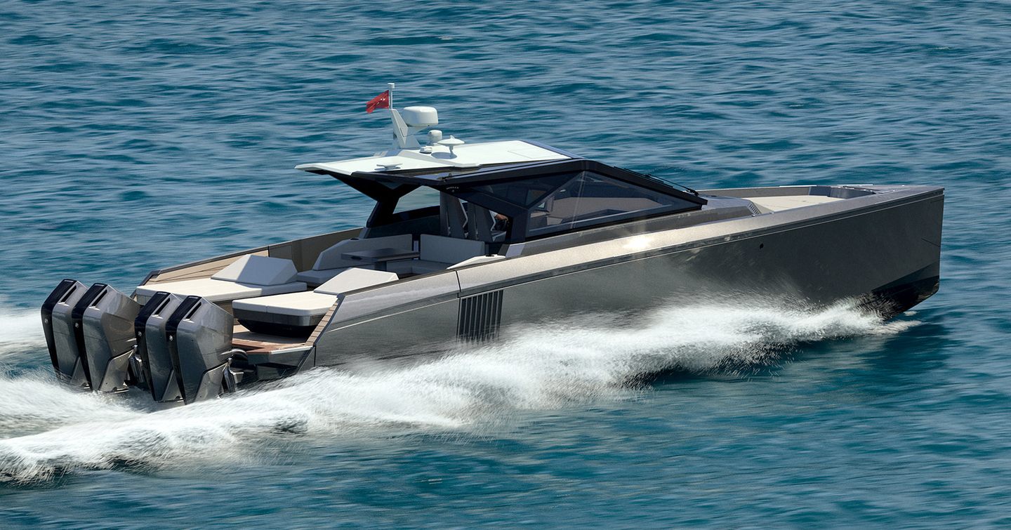 Rendering of Wally wallypower50X boat under way 