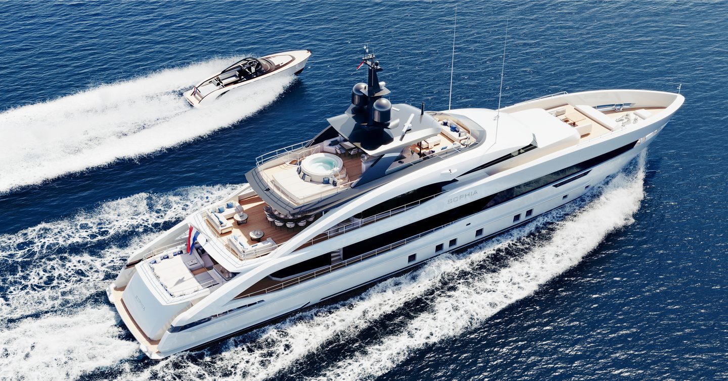 Heesen superyacht Project Sophia underway stern view 
