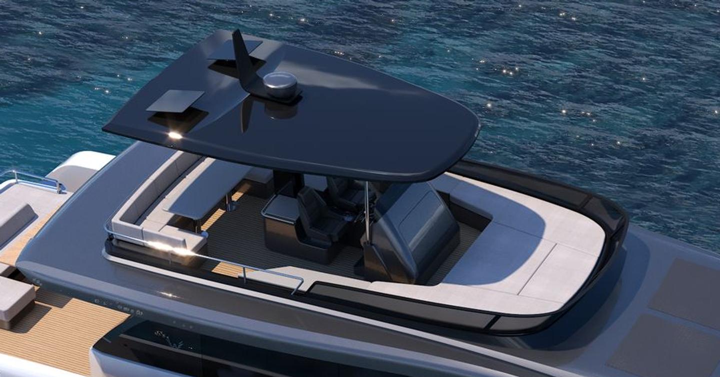 Rendering of Canados Heritage 67 Catamaran flybridge 