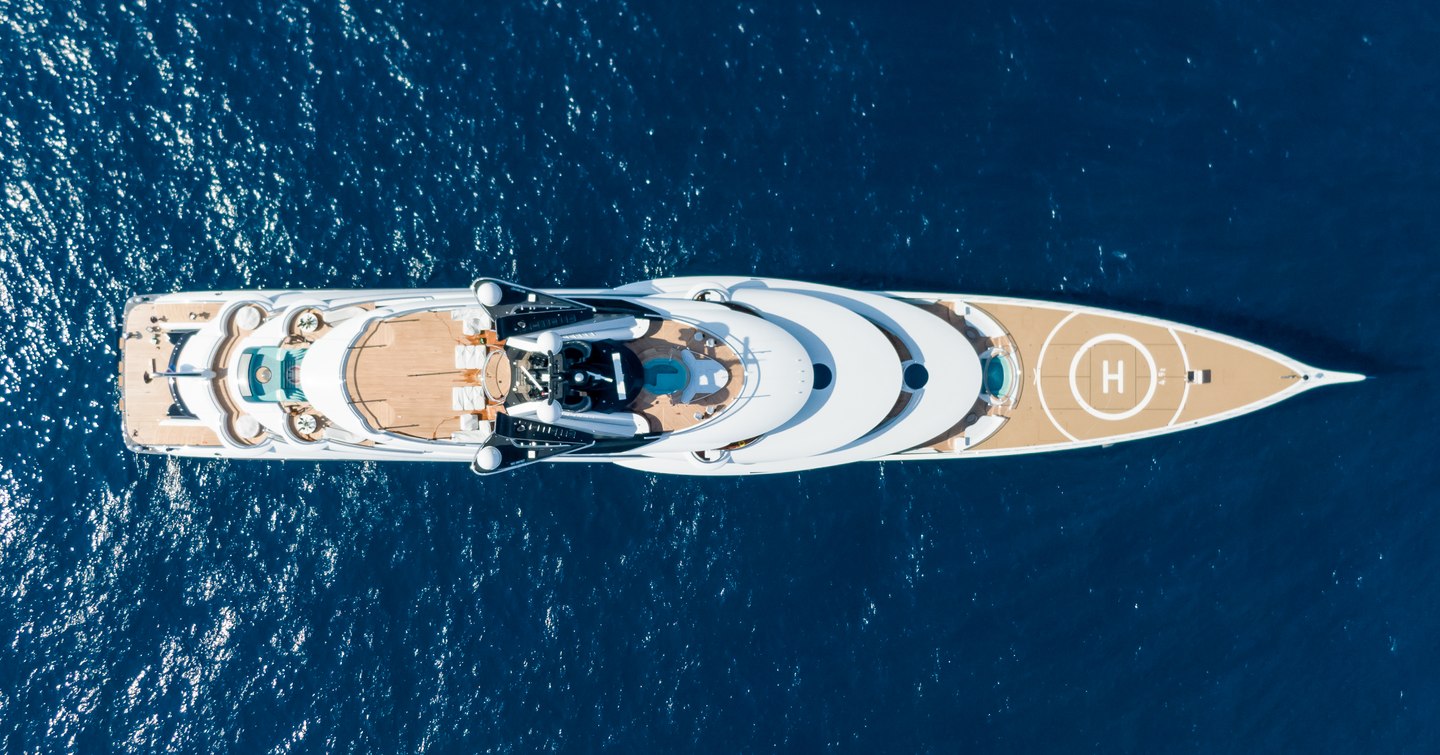 Overhead aerail photo of Superyacht Kimset by Lurssen