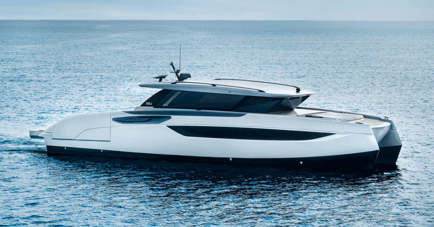 Sunreef Ultima 55 catamaran underway side view 