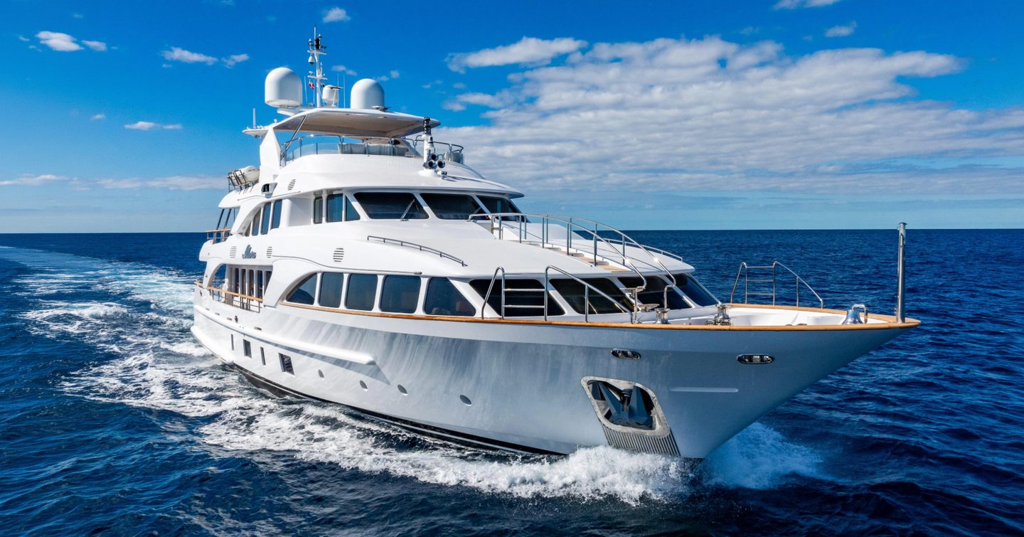 Benetti superyacht Allora underway bow view 